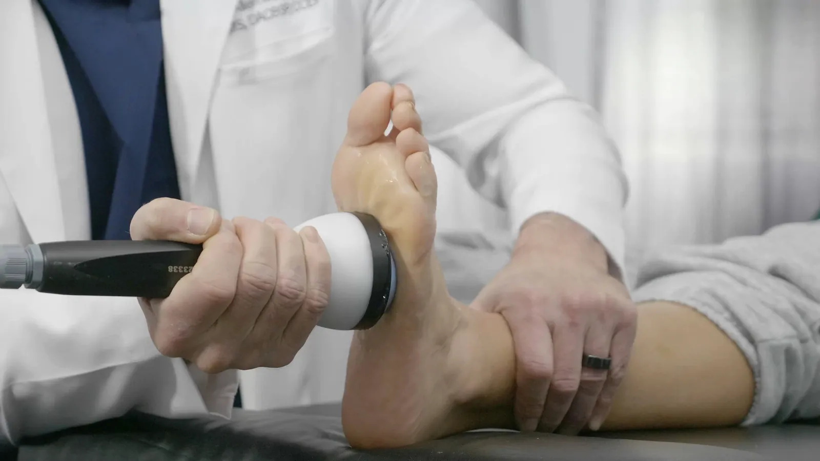 Stem Wave Therapy applied to the heel, foot, and ankle